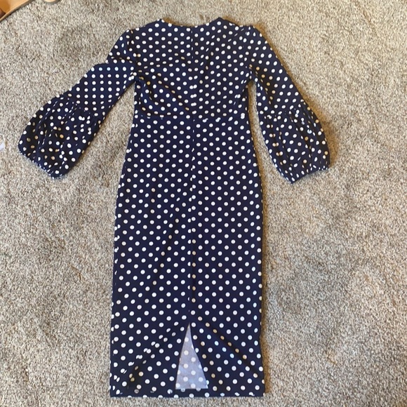 Navy Blue Polka Dot Dress - Picture 5 of 9